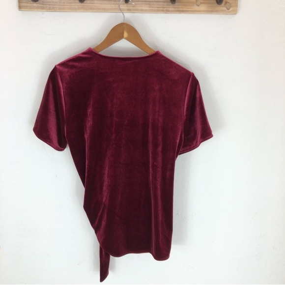 Ann Taylor Velvet Wrap Top - Picture 3 of 5